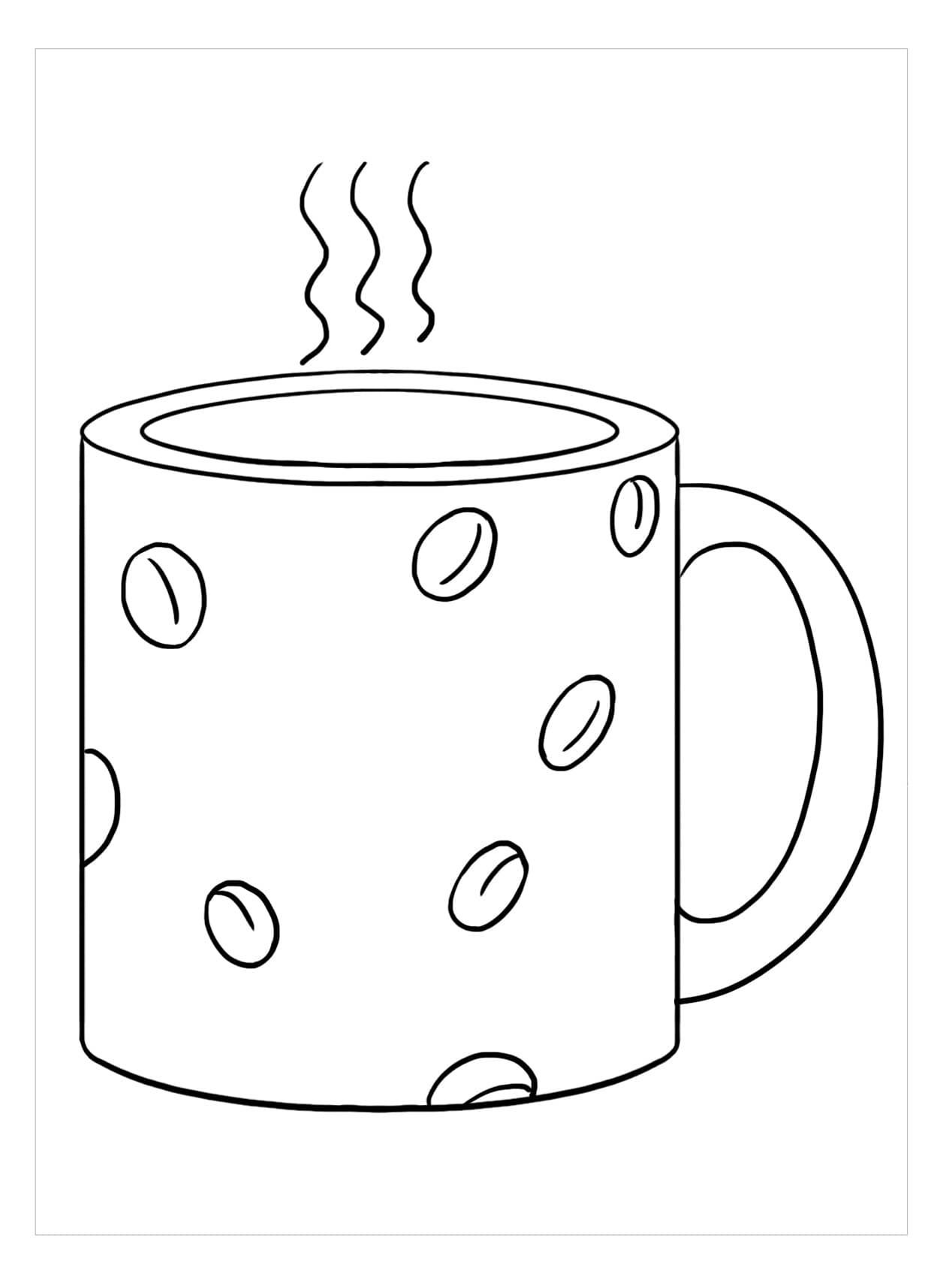 印刷可能なコーヒーカップ 印刷可能ぬりえ無料ダウンロード