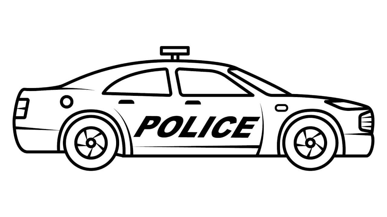 美しいパトカー - 印刷可能ぬりえ無料ダウンロード