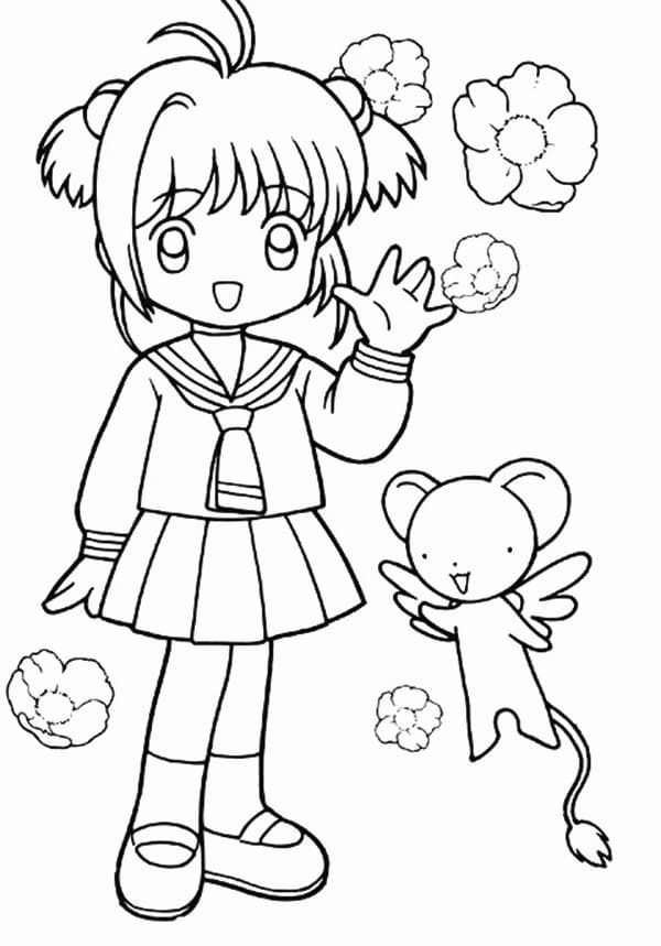 かわいいカードキャプターさくら - 印刷可能ぬりえ無料ダウンロード