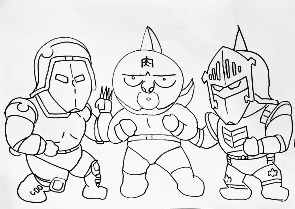 強いキン肉マンを描く - 印刷可能ぬりえ無料ダウンロード