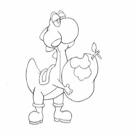 ヨッシーとマリオ 印刷可能ぬりえ無料ダウンロード