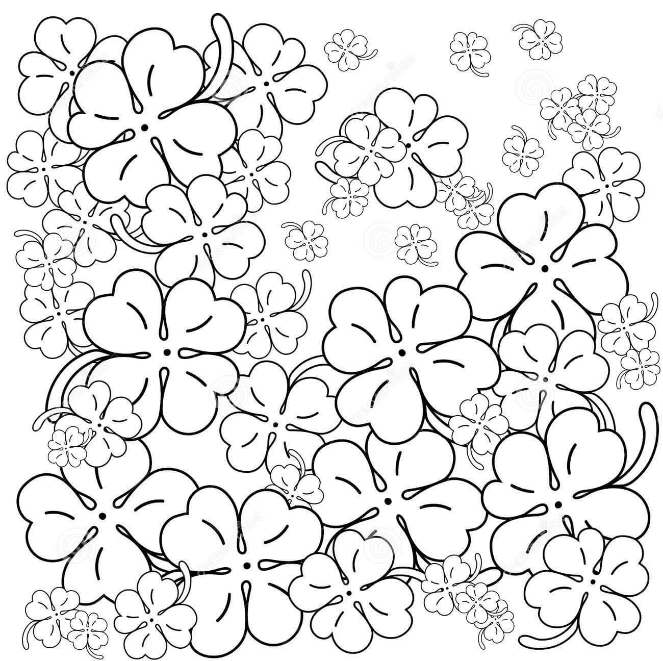 クローバー大人 印刷可能ぬりえ無料ダウンロード