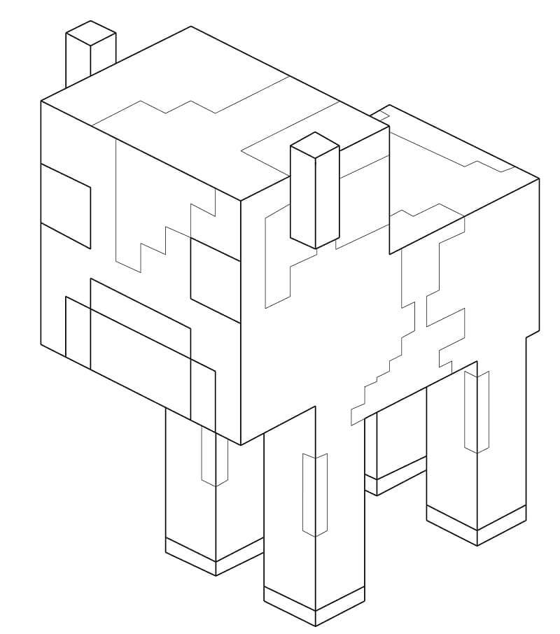 Minecraftの赤ちゃん牛 印刷可能ぬりえ無料ダウンロード