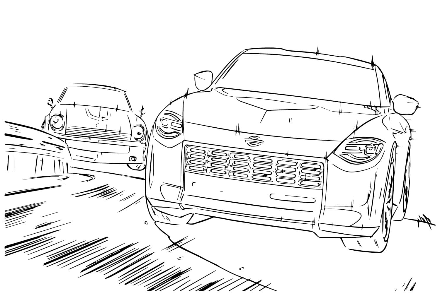 ぬりえ Nissan 300ZX Twin Turbo online coloring page