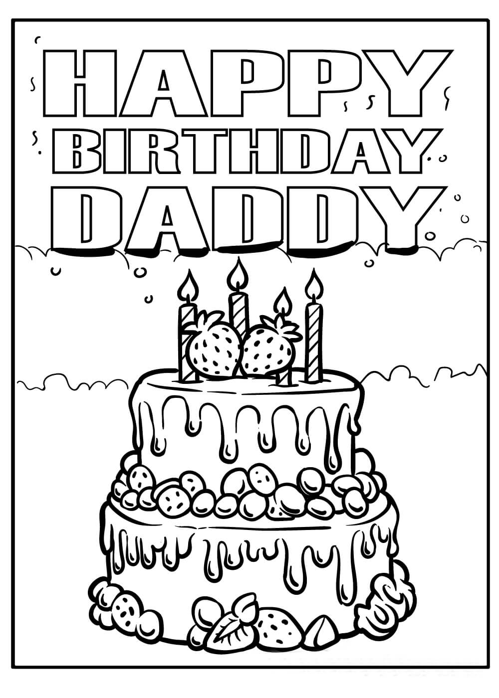 お誕生日おめでとうパパ 印刷可能ぬりえ無料ダウンロード