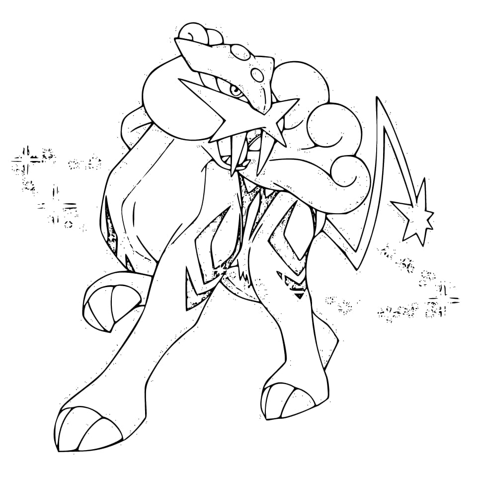 ポケモン ライコウ 手描き イラスト A4サイズ