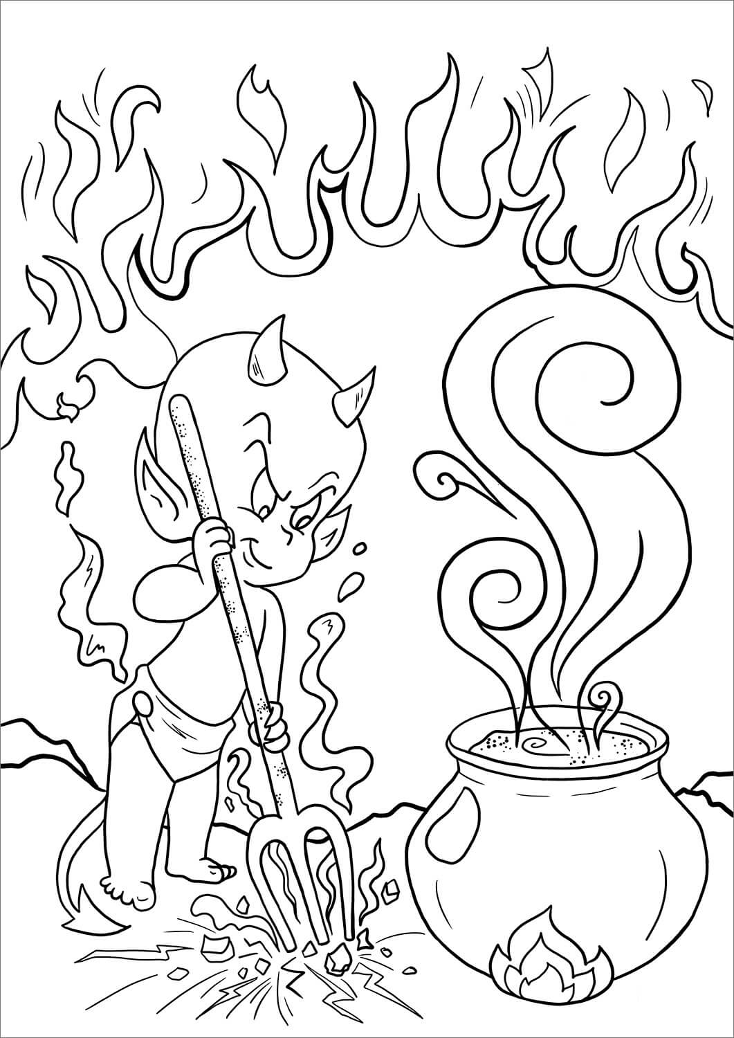 リトルデビルクッキング 印刷可能ぬりえ無料ダウンロード