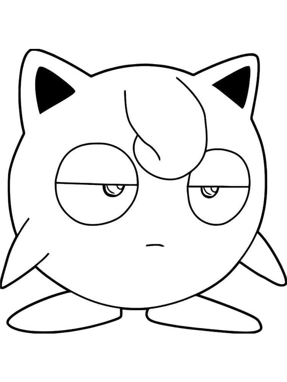 しかめっ面 プリン ポケモン - 印刷可能ぬりえ無料ダウンロード