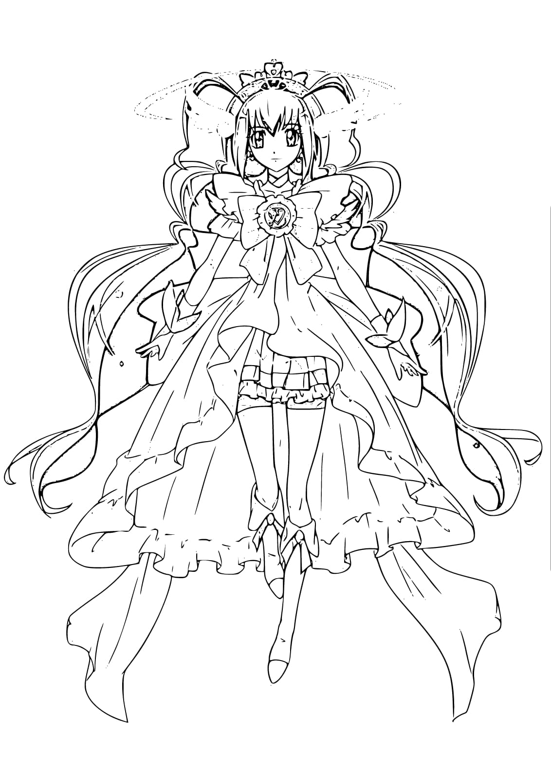 スマイルプリキュア 5 - 印刷可能ぬりえ無料ダウンロード