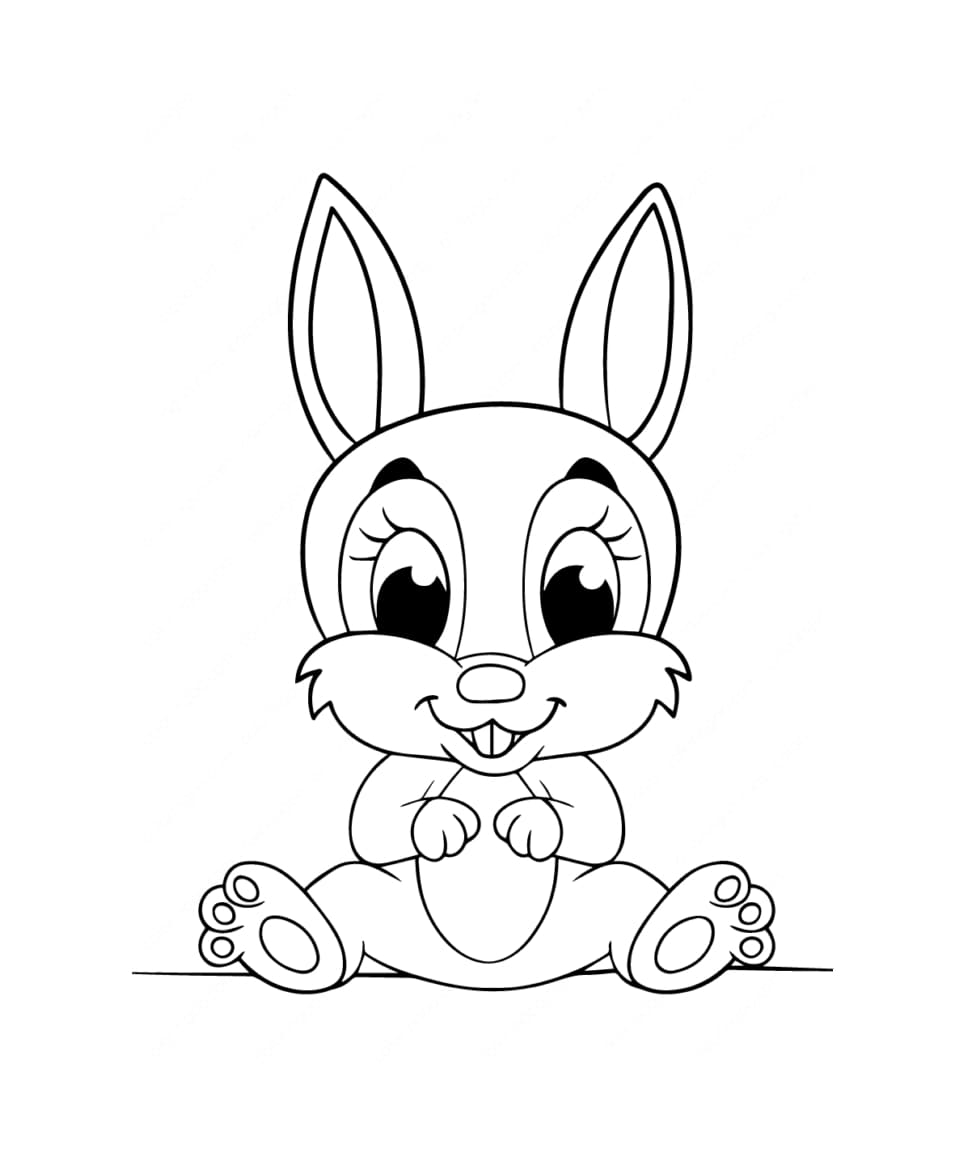 印刷可能な小さなかわいいウサギのぬりえ 印刷可能ぬりえ無料ダウンロード