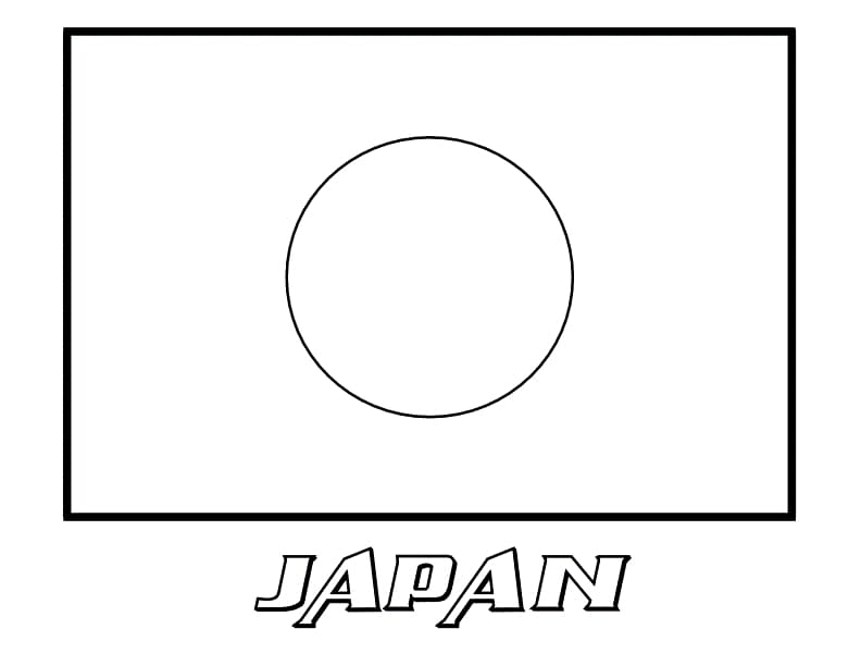 日本の国旗のぬりえ 印刷可能ぬりえ無料ダウンロード