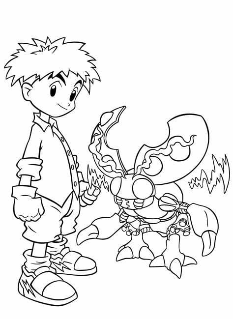 無料デジモン画像アウトラインぬりえ - 印刷可能ぬりえ無料