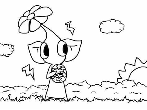 かわいいピクミンぬりえ - 印刷可能ぬりえ無料ダウンロード