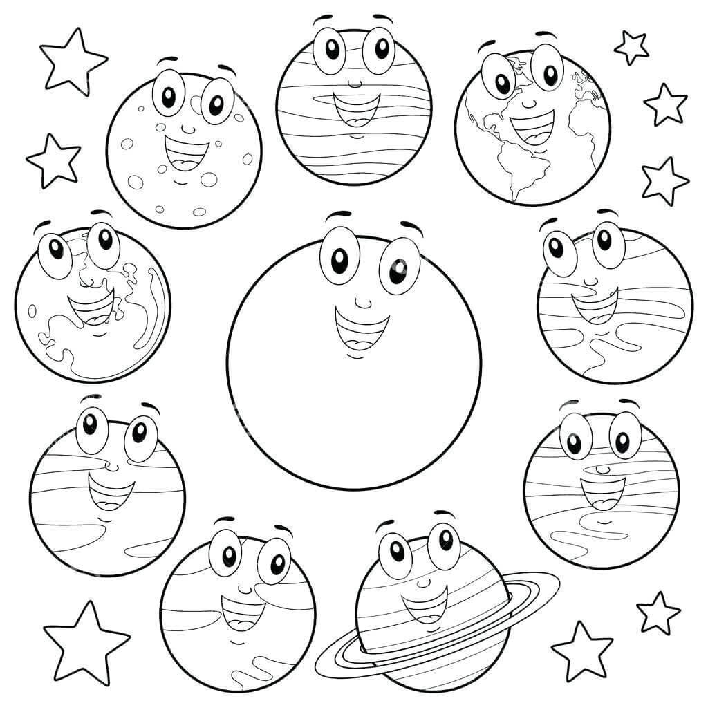 幻想的な惑星 - 印刷可能ぬりえ無料ダウンロード